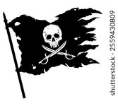 Pirate flag with crossed swords, Icon Illustration