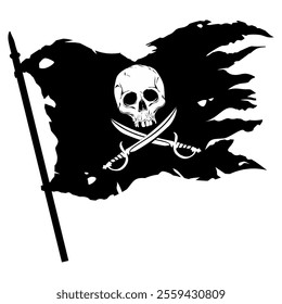 Pirate flag with crossed swords, Icon Illustration