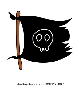 Pirate flag doodles in abstract style.Vector illustration drawn by hand.