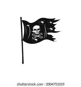 Pirate flag grunge. Vector sign