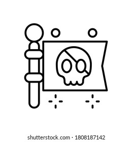 Diseño de iconos de bandera pirata en fondo blanco
