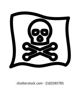 pirate flag icon or logo isolated sign symbol vector illustration - high quality black style vector icons
