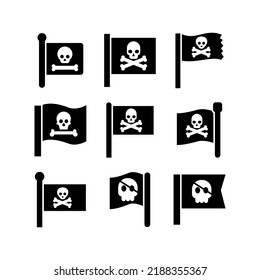 pirate flag icon or logo isolated sign symbol vector illustration - high quality black style vector icons
