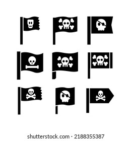 pirate flag icon or logo isolated sign symbol vector illustration - high quality black style vector icons

