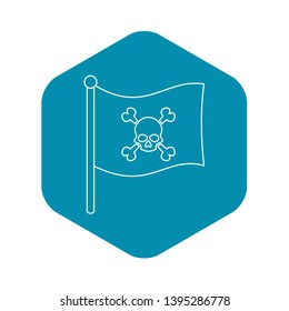Pirate flag icon. Outline illustration of pirate flag vector icon for web