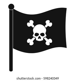 Pirate flag icon. Simple illustration of pirate flag vector icon for web