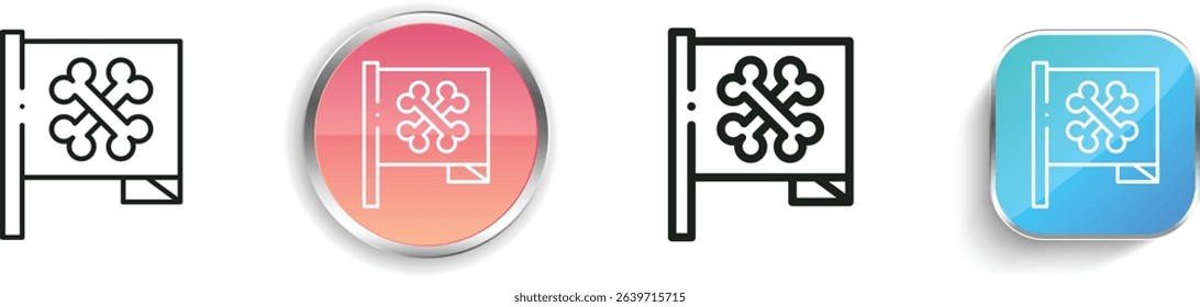 pirate flag icon. Thin Linear, Regular and Button Style Design Isolated On White Background