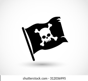 Pirate flag icon vector