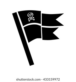 Pirate flag icon vector isolated. Jolly Roger sign