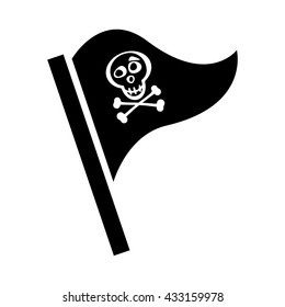 Pirate flag icon vector isolated. Jolly Roger sign