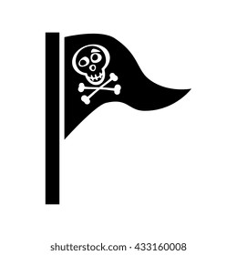 Pirate flag icon vector isolated. Jolly Roger sign