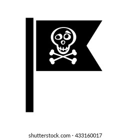Pirate flag icon vector isolated. Jolly Roger sign