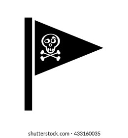 Pirate flag icon vector isolated. Jolly Roger sign