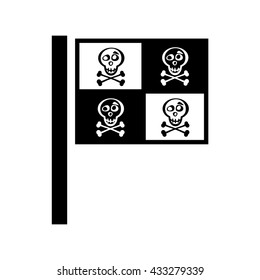 Pirate flag icon vector isolated. Jolly Roger sign
