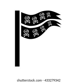 Pirate flag icon vector isolated. Jolly Roger sign