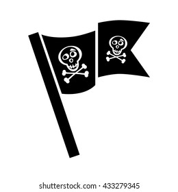 Pirate flag icon vector isolated. Jolly Roger sign