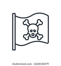 pirate flag icons isolated on White Background. Flat style design