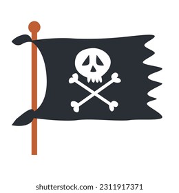 Pirate flag isolated on white background. Vector illustration