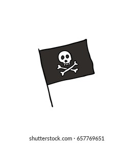 pirate flag (Jolly Roger) doodle icon