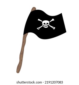Pirate flag "Jolly Roger" on white background