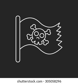 pirate flag line icon