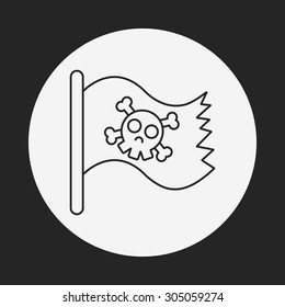 pirate flag line icon