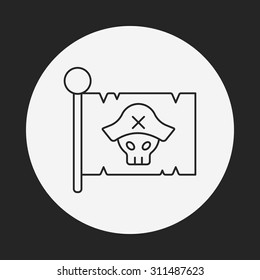 pirate flag line icon