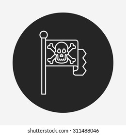 pirate flag line icon