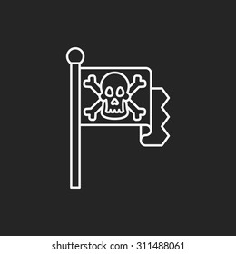 pirate flag line icon