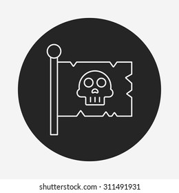 pirate flag line icon