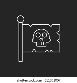 pirate flag line icon