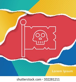 pirate flag line icon