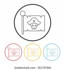 pirate flag line icon
