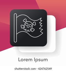 pirate flag line icon