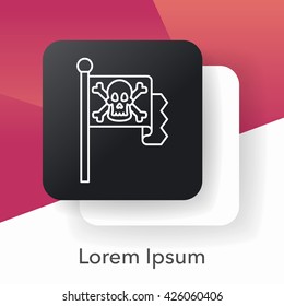 pirate flag line icon