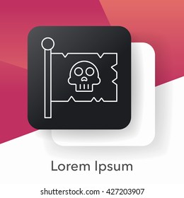 pirate flag line icon