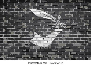 Pirate flag on a brick wall - Illustration, 
Thomas pirate flag on brick textured background