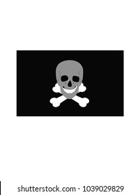 Pirate flag on white background