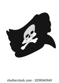 Pirate flag on white background