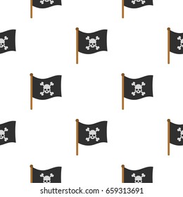 Pirate flag pattern seamless flat style for web vector illustration