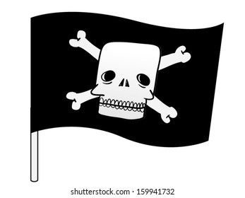 Pirate flag with a skull and cross bones