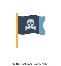 Pirate flag with skull and crossbones illustration vector