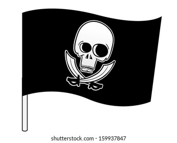 Pirate flag with a skull and swords