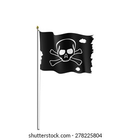Pirate flag with a skull. Vector Image.