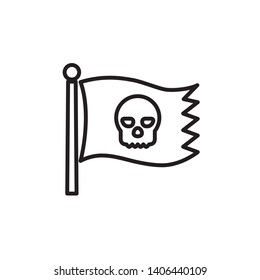 Pirate flag skull vector logo style