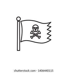 Pirate flag skull vector logo style