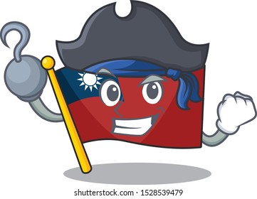 Pirate flag taiwan character shape with mascot
