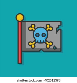 pirate flag vector icon