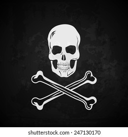 Pirate flag vector illustration. Grunge effect on separate layer