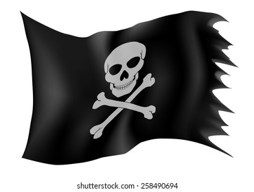 pirate flag vector illustration isolated on white background
